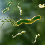 Helicobacter pylori — бактерия, выявляемая в желудке и двенадцатиперстной кишке