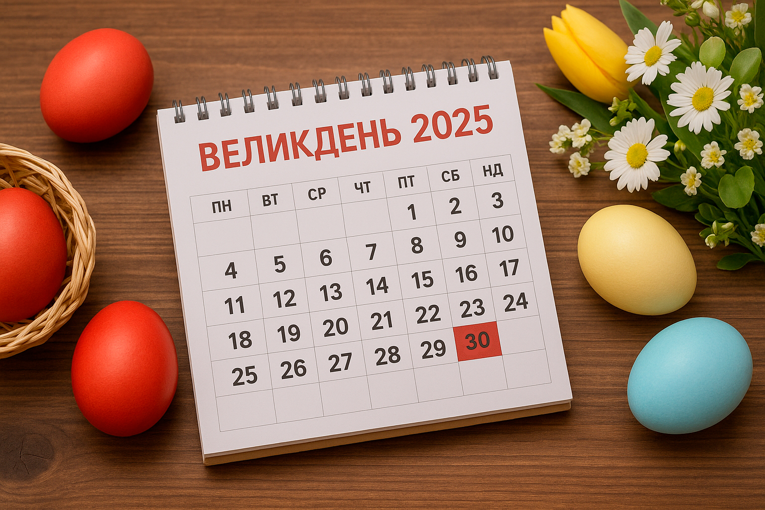 Скільки вихідних буде на Великдень 2025 в Україні?