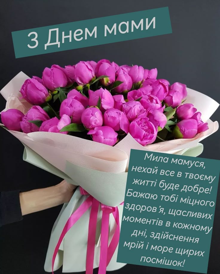 Листівка з привітанням до дня матер