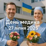 День медика 27 липня 2025: побажання та картинки українською