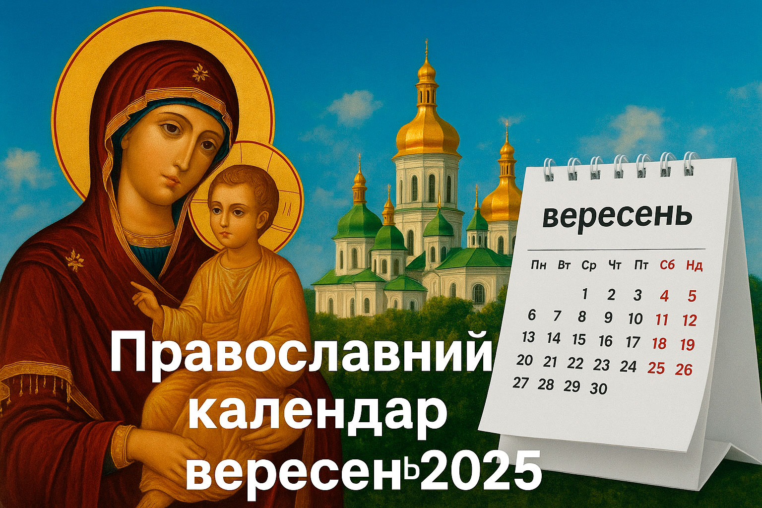 Церковний календар вересень 2025: православні свята за новим стилем
