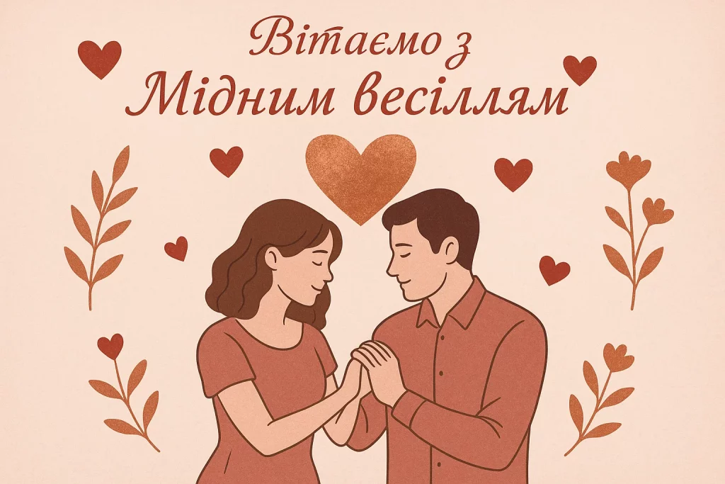 Картинки та красиві привітання на Мідне весілля 7 річницю подружнього життя