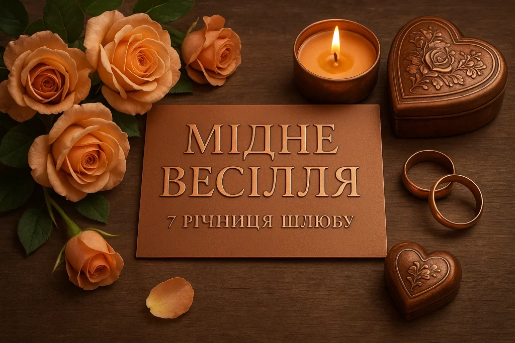 Картинки та красиві привітання на Мідне весілля 7 річницю подружнього життя