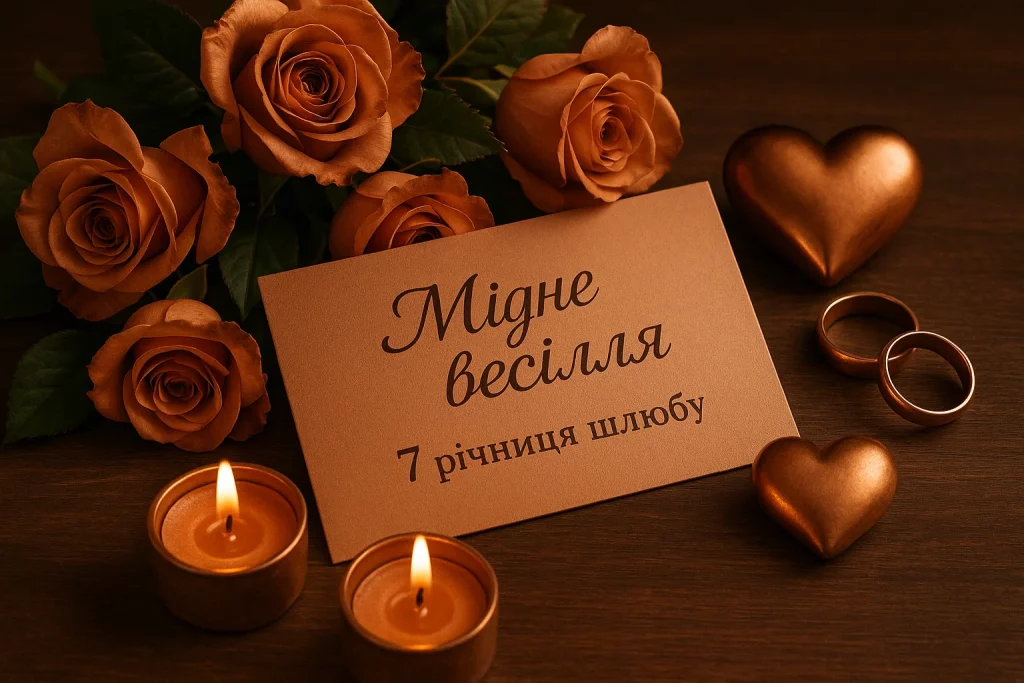 Картинки та красиві привітання на Мідне весілля 7 річницю подружнього життя
