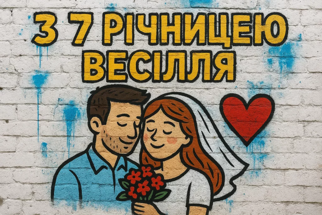 Картинки та красиві привітання на Мідне весілля 7 річницю подружнього життя