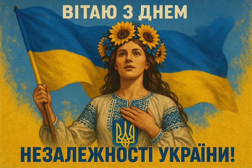 Привітання до Дня Незалежності України: своїми словами та в картинках чи листівках