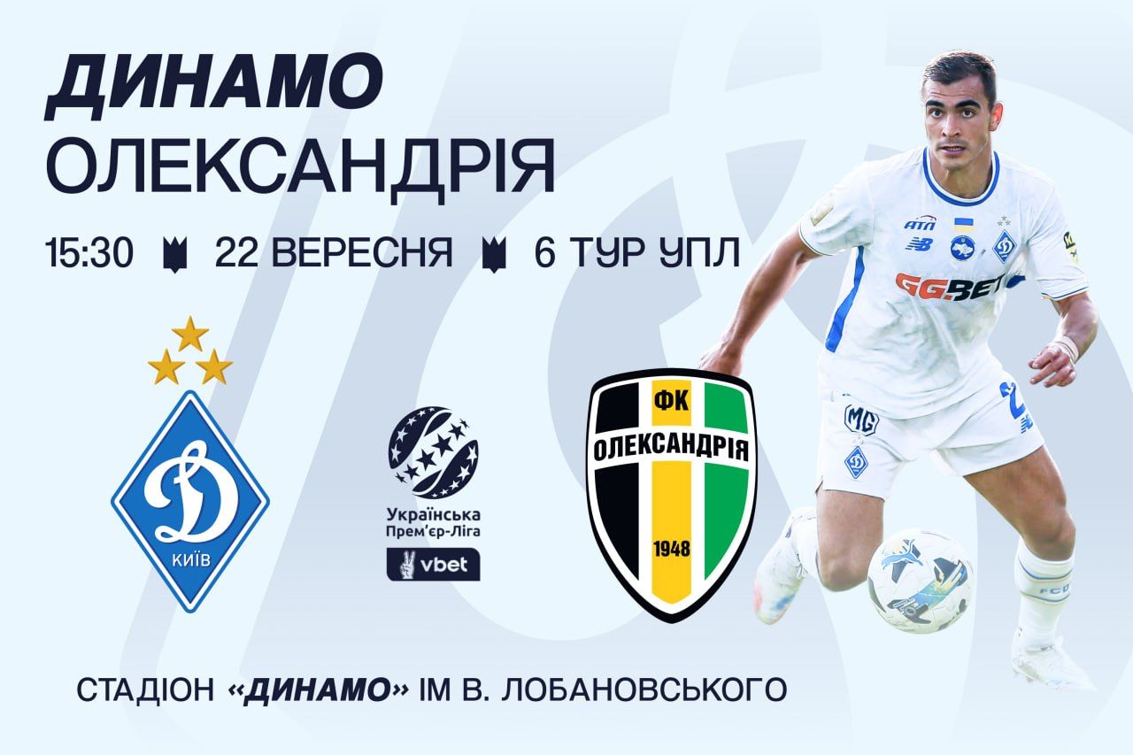 Динамо – Олександрія: де дивитися онлайн-відеотрансляцію матчу УПЛ
