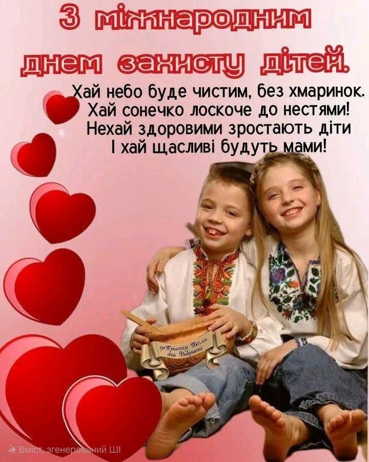 День захисту дітей 2025 в Україні: картинки, СМС та побажання прозою