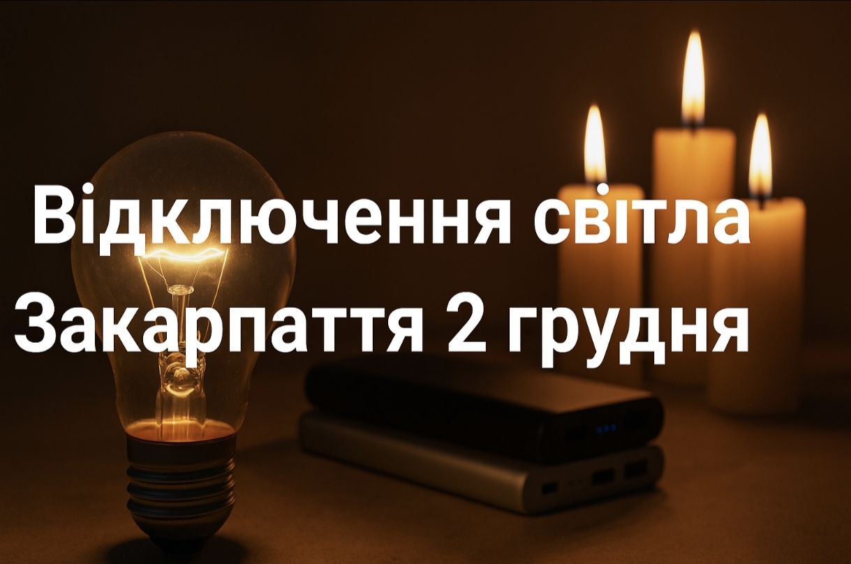 Графіки відключення світла Закарпаття 2 грудня: актуальна інформація