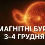 Магнітні бурі, прогноз на сьогодні: чого очікувати від сонячної активності 3-4 грудня 2025 року