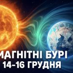 Магнітні бурі, прогноз на сьогодні: чого очікувати від сонячної активності 14-16 грудня 2025 року