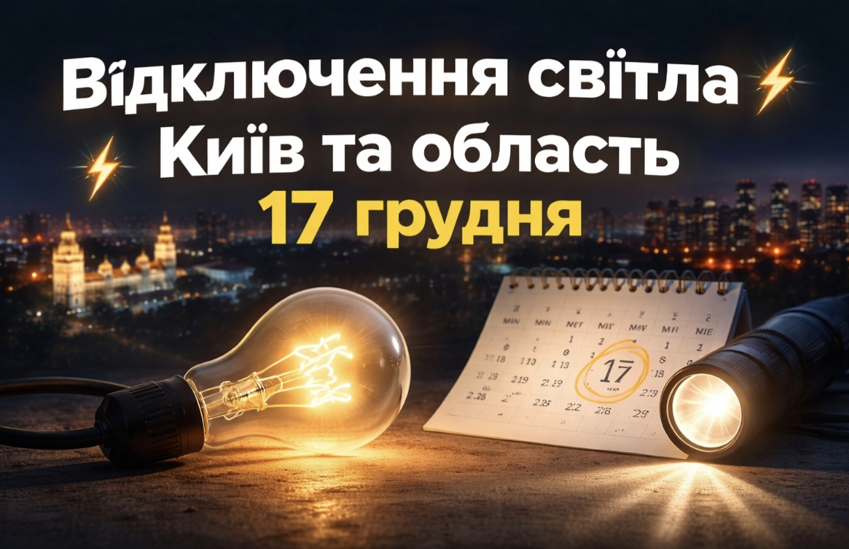 Графіки відключення світла Київ та область 17 грудня: актуальна інформація