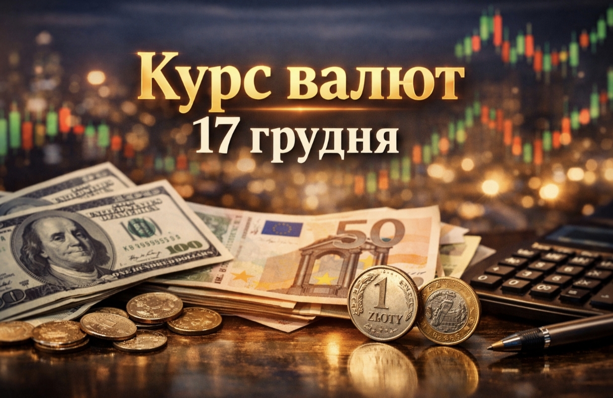 Курс валют на 17.12.2025: скільки коштують долар, євро і злотий