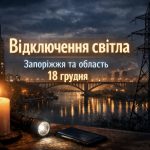Графіки відключення світла Запоріжжя та область 18 грудня: актуальна інформація