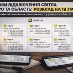 Графіки відключення світла Дніпро та область 19 грудня: актуальна інформація