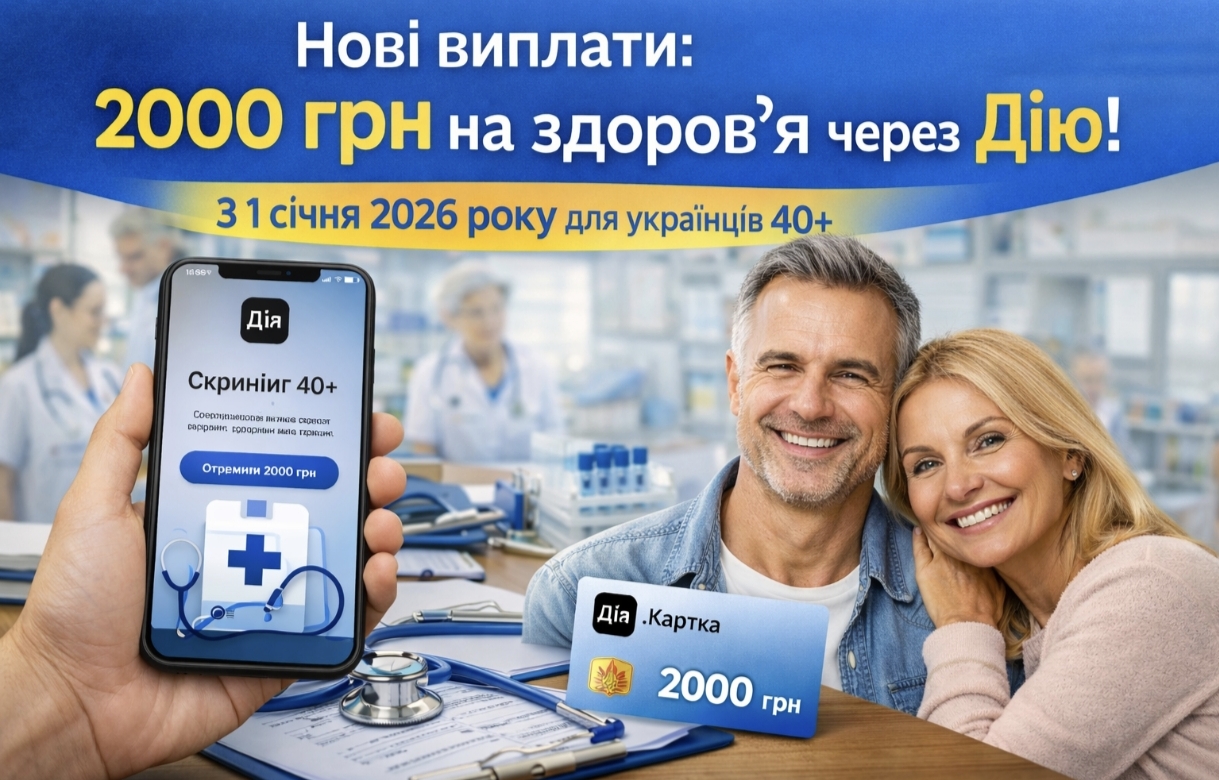 2000 гривень на здоров'я через Дію: хто і як може отримати допомогу з 1 січня