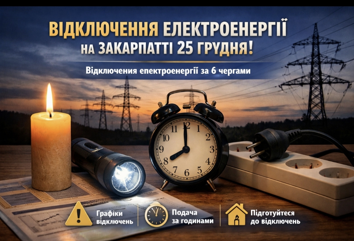 Графіки відключення світла Закарпаття 25 грудня: актуальна інформація