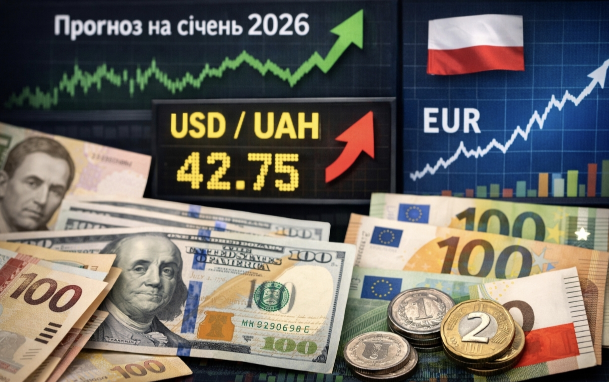 Прогноз курсу валют на січень 2026: що буде з гривнею, доларом, євро та злотим
