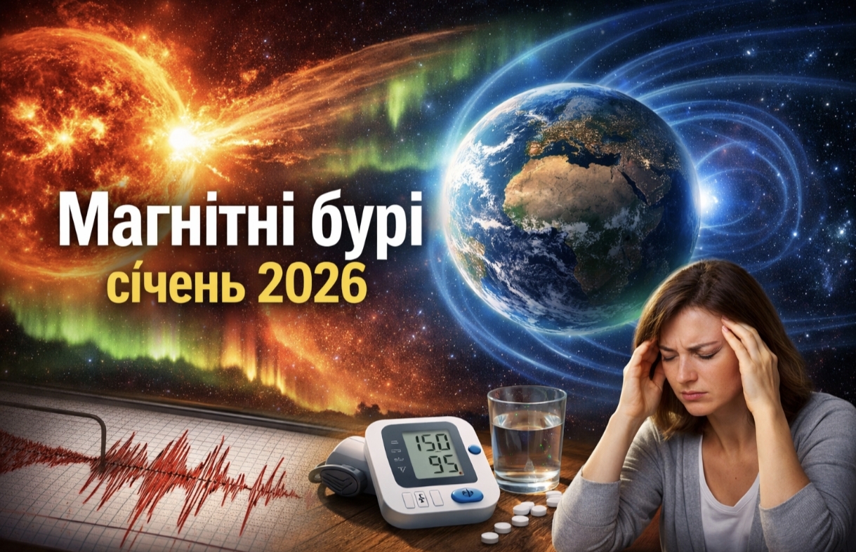 Магнітні бурі січень 2026: прогноз по годинах та поради для метеозалежних людей