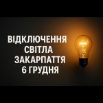 Графіки відключення світла Закарпаття 6 грудня: актуальна інформація