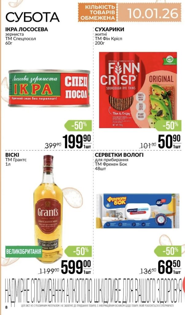Товар дня в Варус 9-10 січня: які товари можна придбати зі знижкою 50%