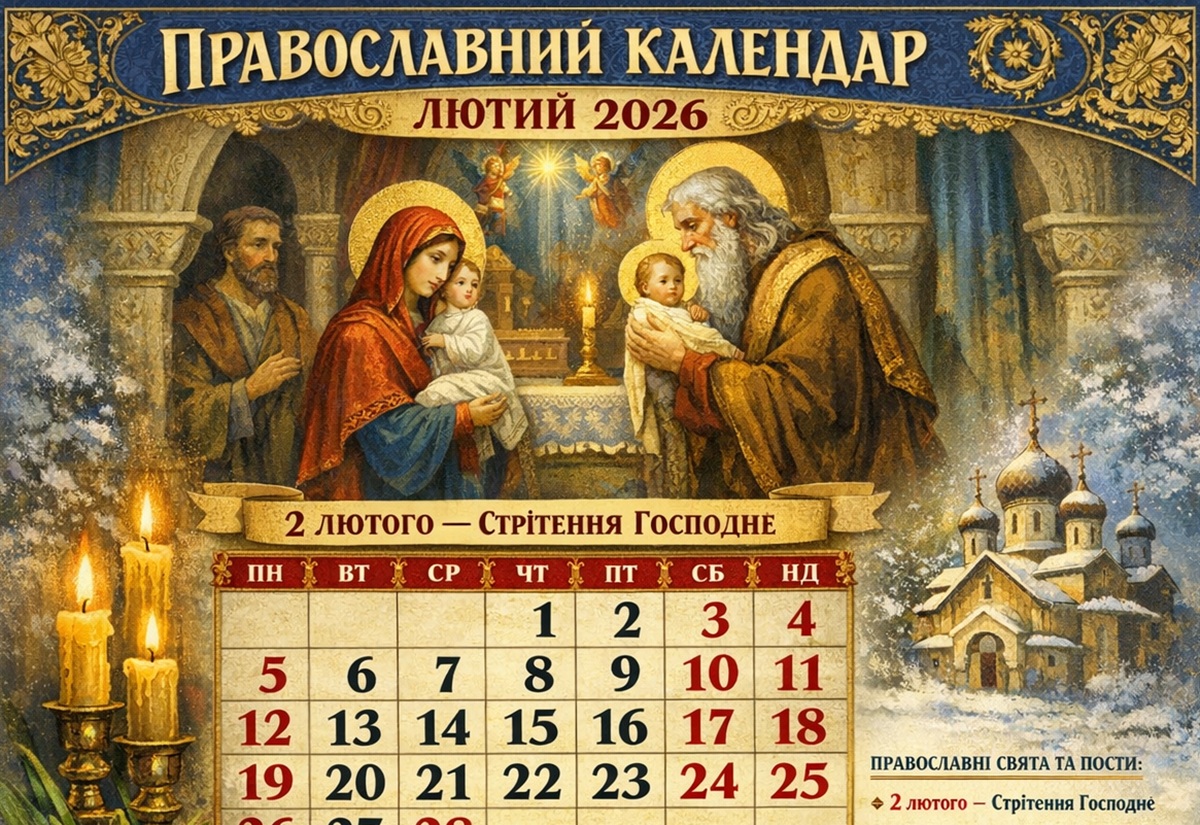 Православний календар на лютий 2026: повний перелік дат за новим стилем