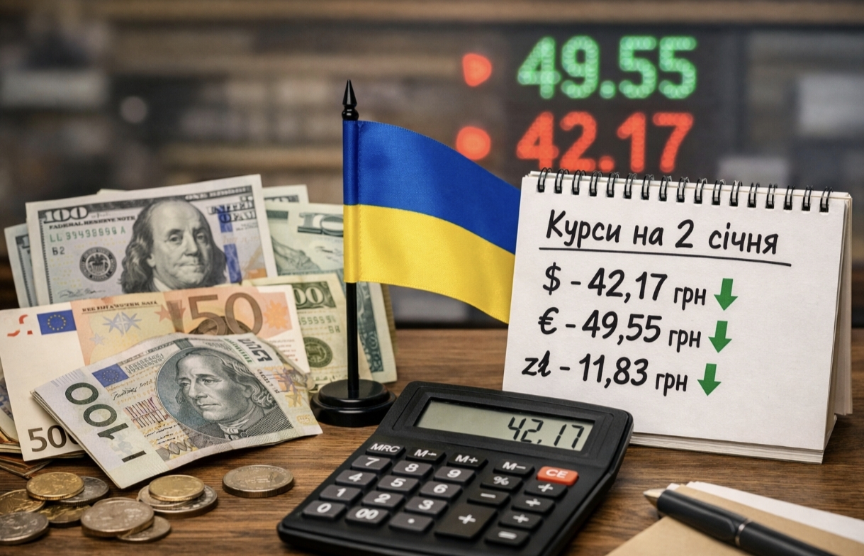 Курс валют на 2.01.2026: скільки коштують долар, євро і злотий