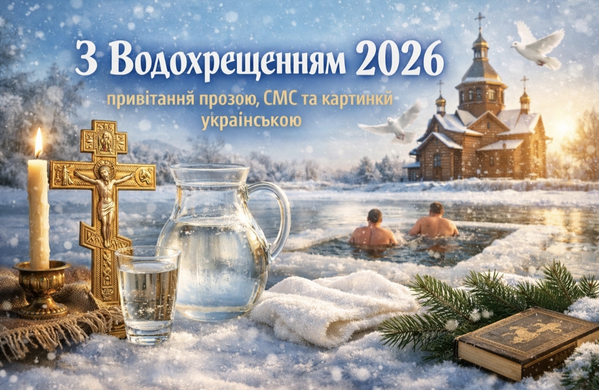 З Водохрещенням 2026: душевні привітання прозою, СМС та картинки українською