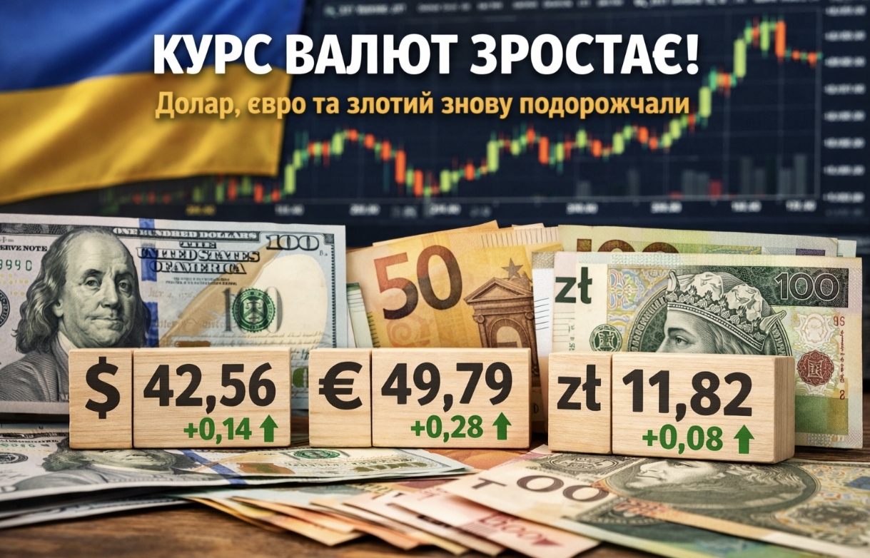 Курс валют на 7.01.2026: скільки коштують долар, євро і злотий