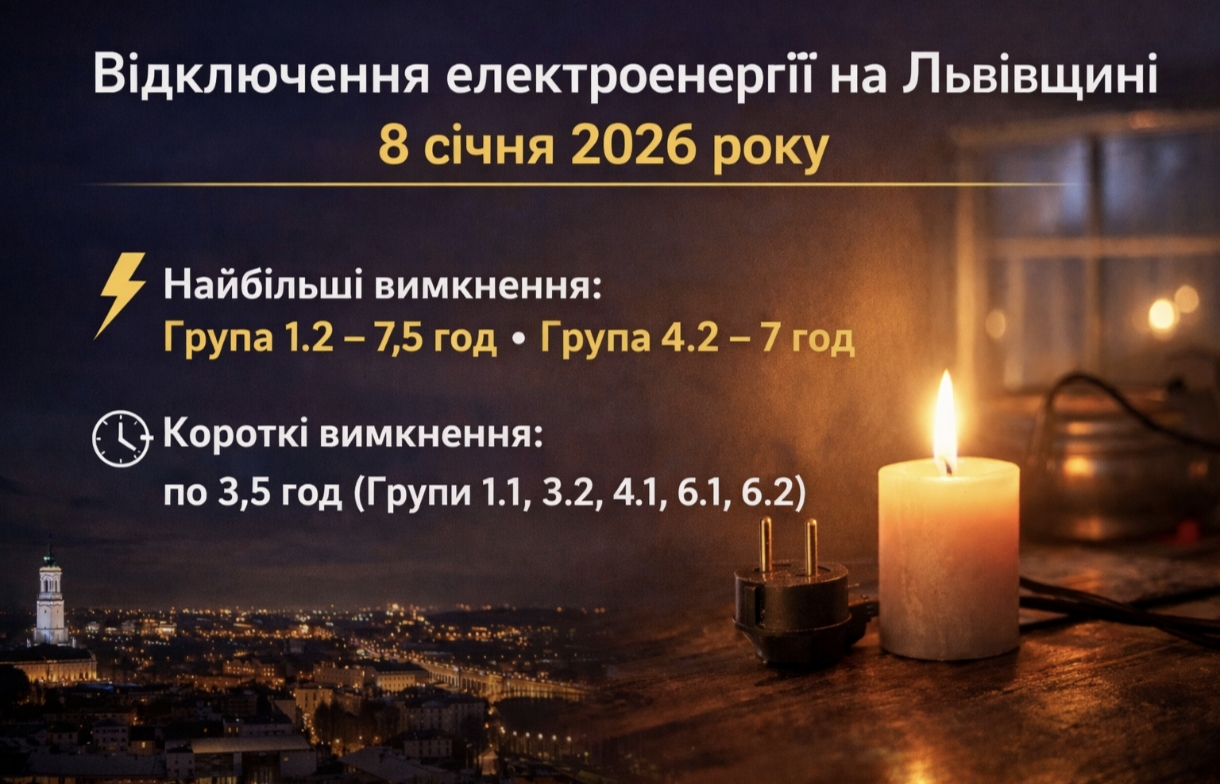 Графіки відключення світла Львів та область 8 січня: актуальна інформація