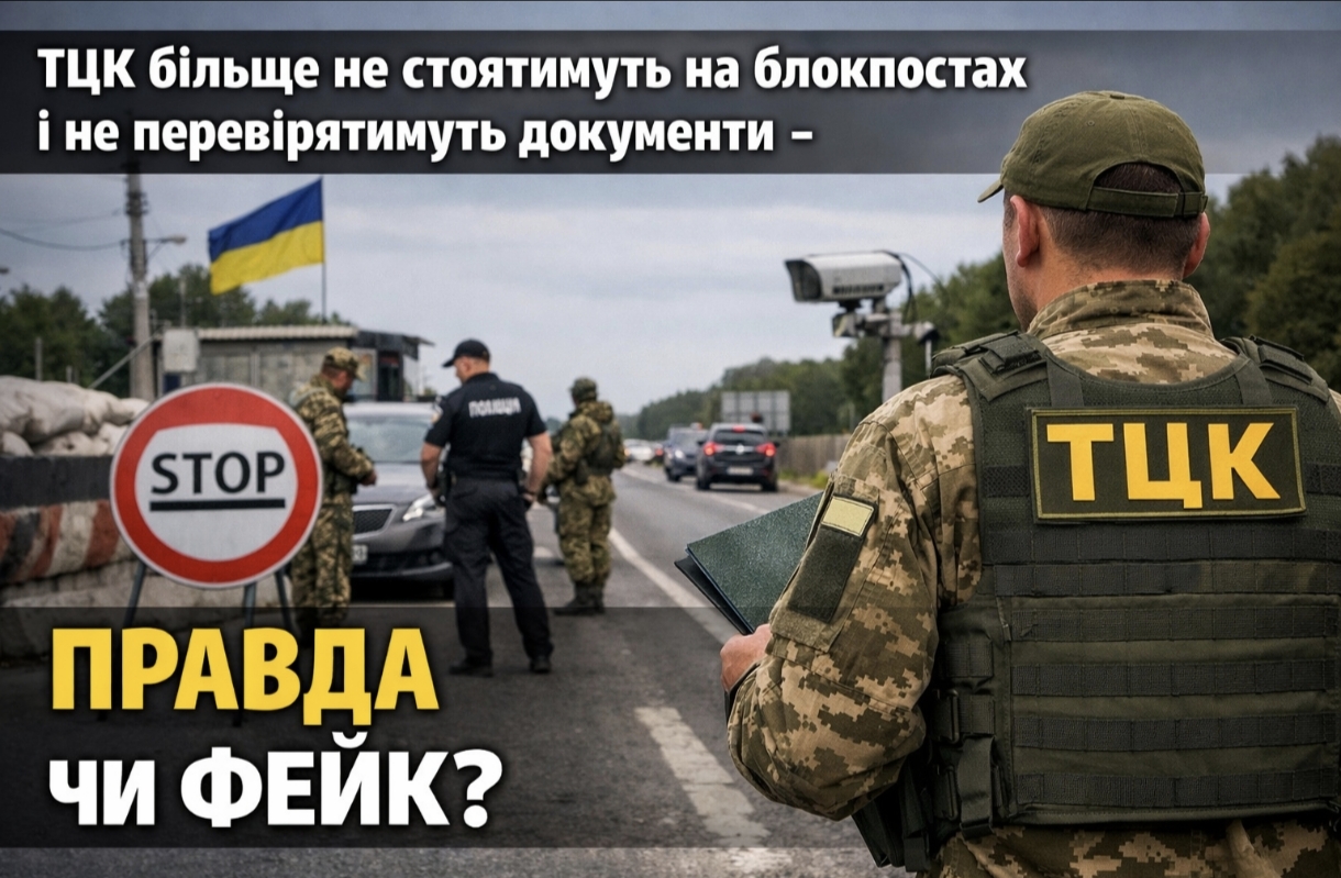 ТЦК більше не стоятимуть на блокпостах і не перевірятимуть документи - правда чи фейк