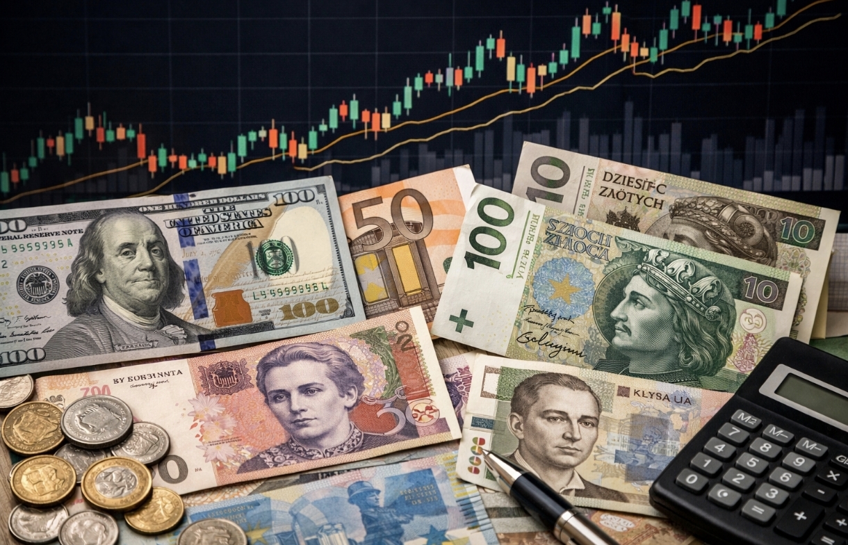 Курс валют на 15.01.2026: скільки коштують долар, євро і злотий