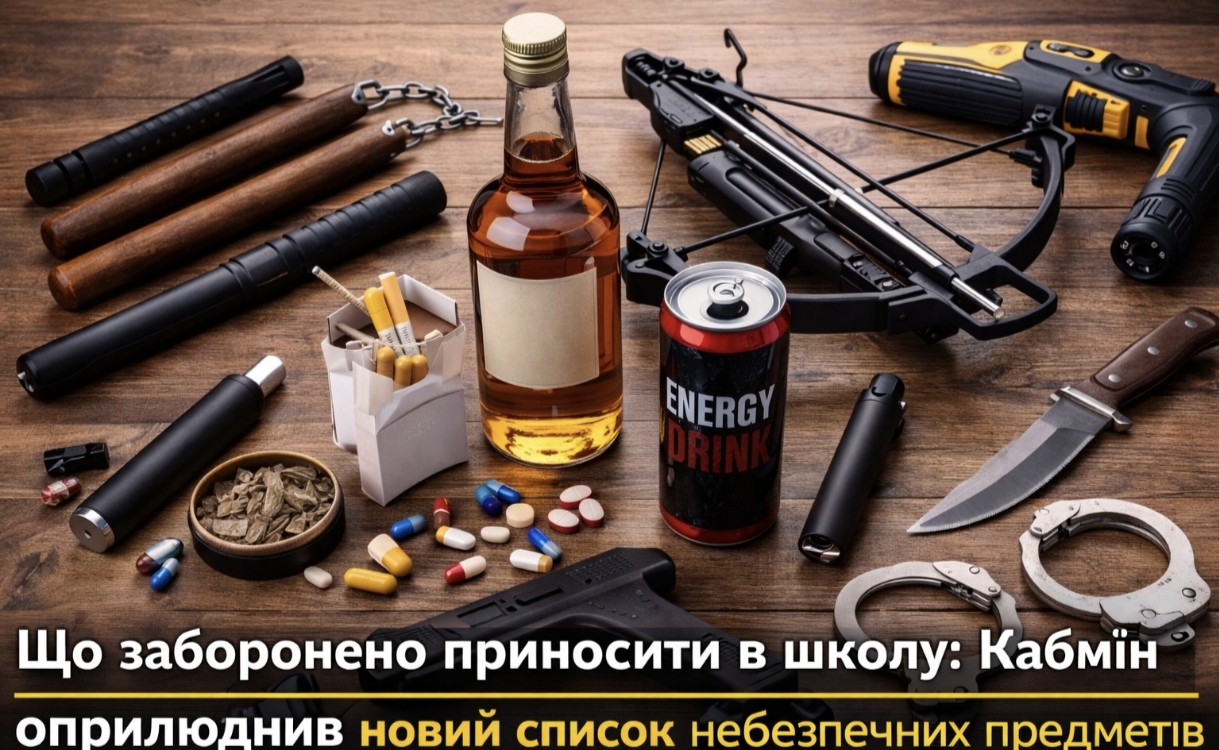 З нунчаками, арбалетами, пилами та алкоголем не можна ходити в школу – Кабмін затвердив перелік заборонених предметів для учнів