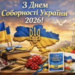 З Днем Соборності України 2026: привітання у прозі, смс, віршах та листівках