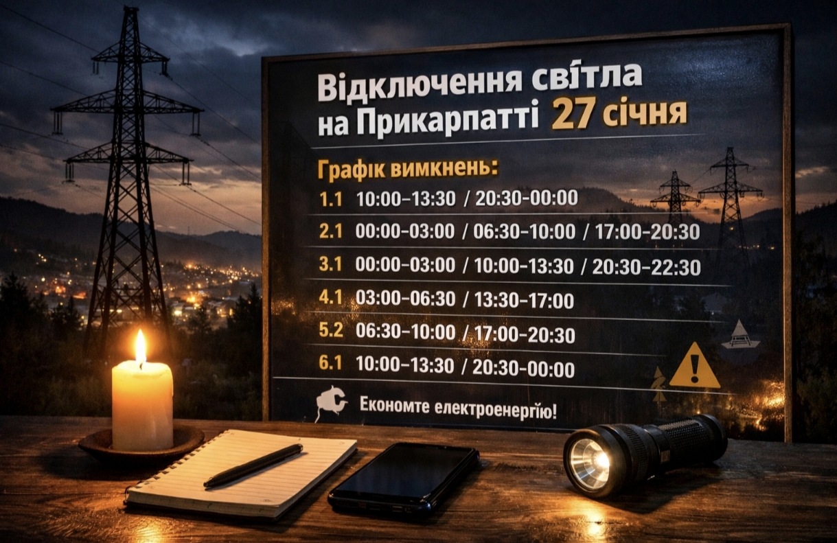 Графіки відключення світла Прикарпаття 27 січня: актуальна інформація