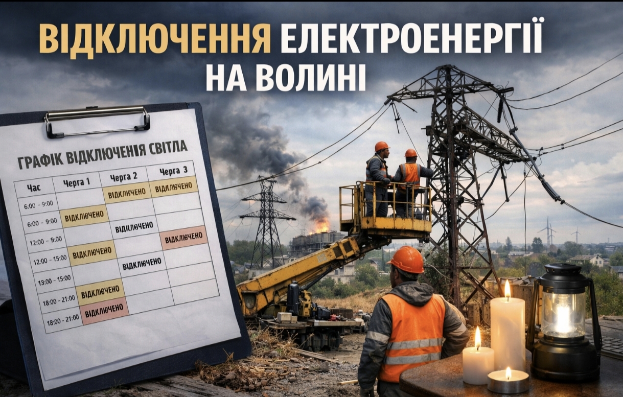 Графіки відключення світла Волинь та область 1 лютого: актуальна інформація