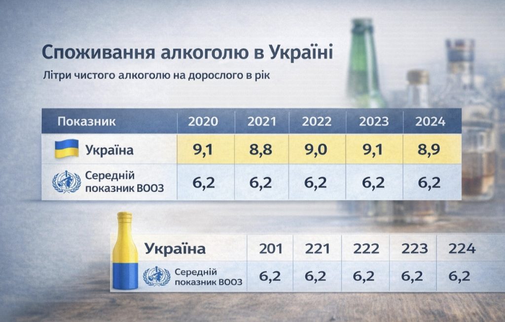 Скорочення споживання алкоголю в Україні 2026–2028: що передбачає затверджений урядом план