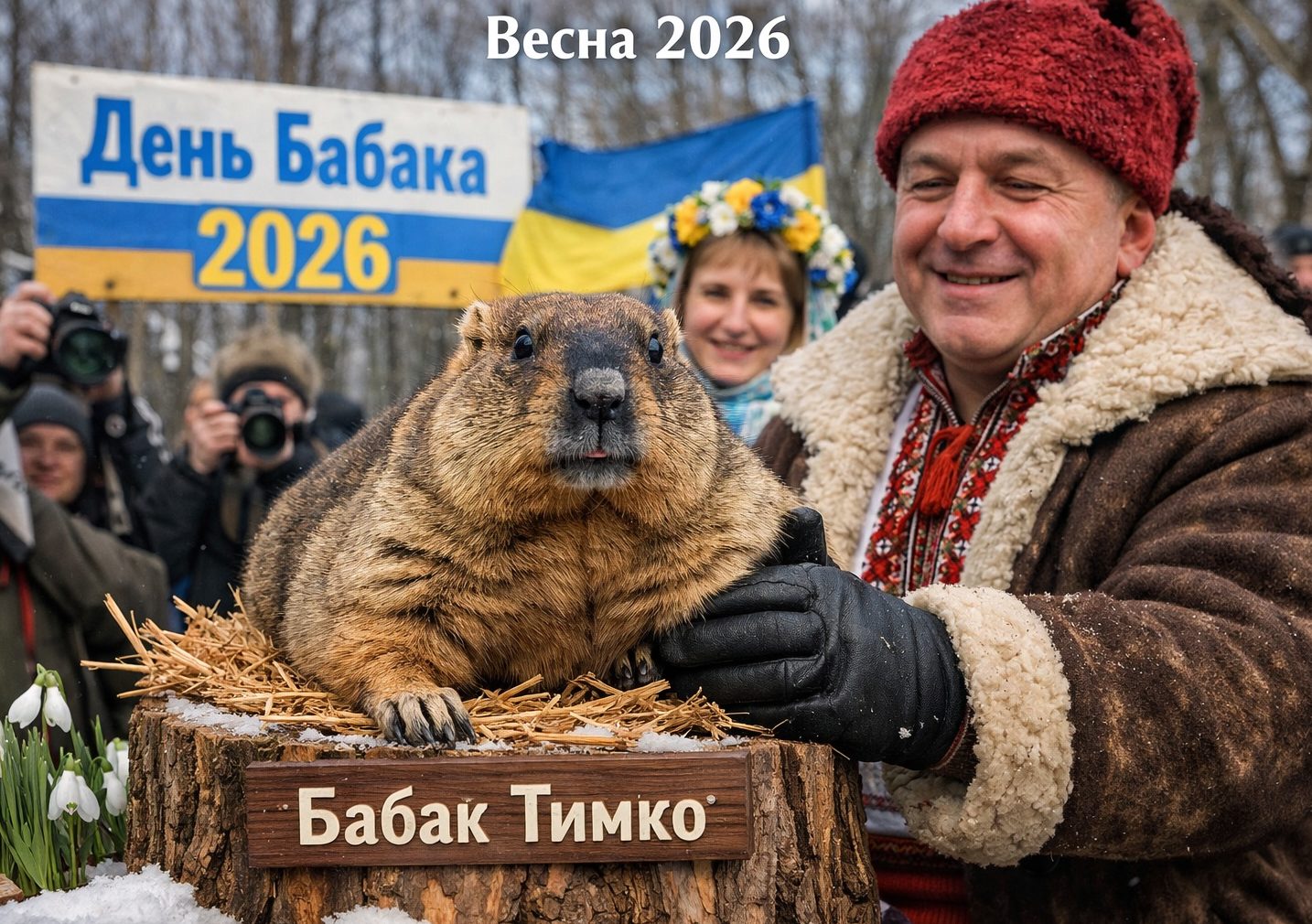 Коли прийде весна в Україні в 2026: харківський бабак дав прогноз