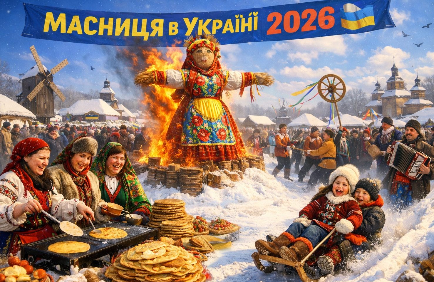 Масниця в Україні 2026: найкращі листівки, проза, картинки та СМС-привітання