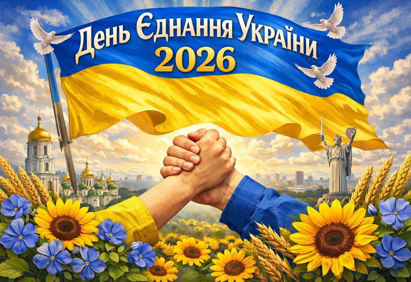 День єднання України 2026: класні побажання прозою, картинки та СМС