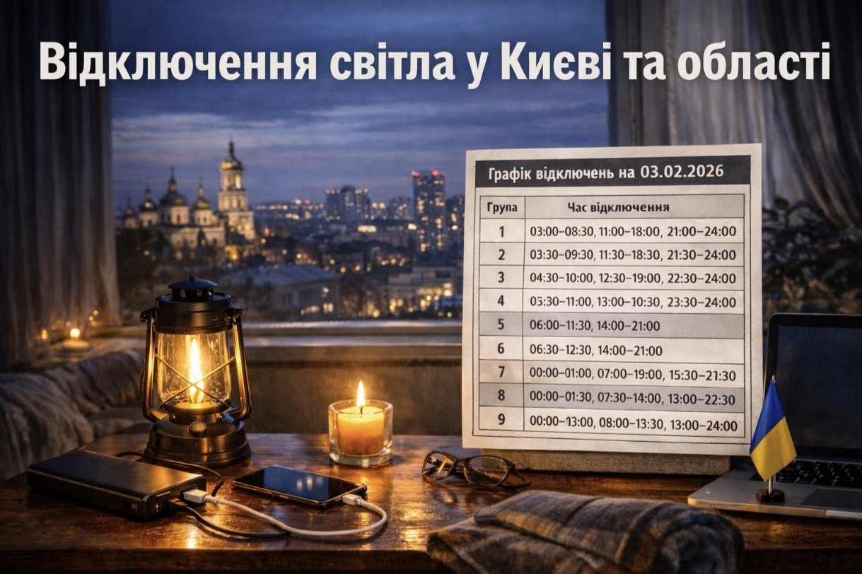 Графіки відключення світла Київ та область 3 лютого: актуальна інформація