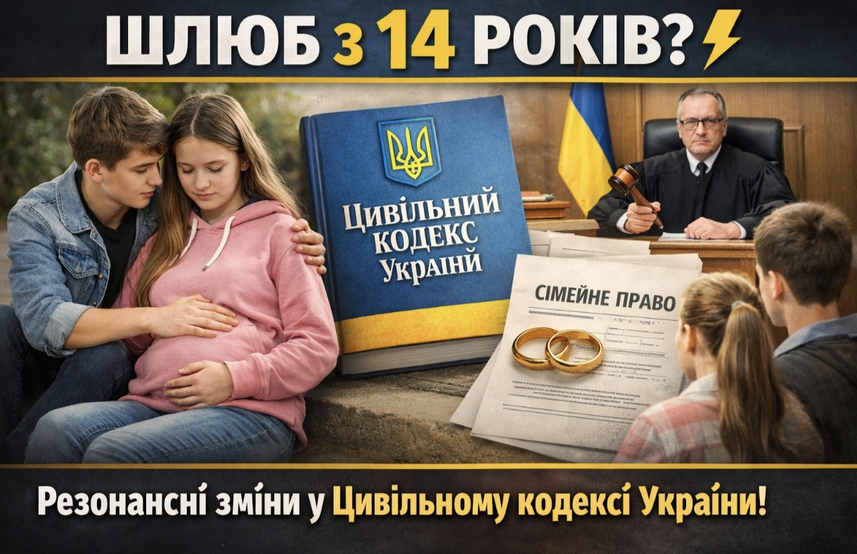 ⚡️Шлюб з 14 років: в Україні готують резонансні зміни у Цивільному кодексі
