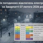 Графіки відключення світла Закарпаття 7 лютого: актуальна інформація