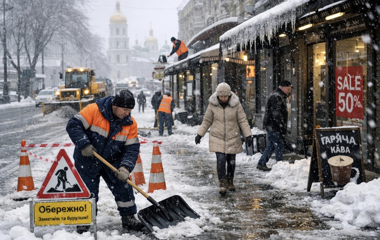 Хто має прибирати сніг у Києві під час снігопаду та які штрафи загрожують бізнесу