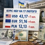 Курс валют на 17.02.2026: скільки коштують долар, євро і злотий