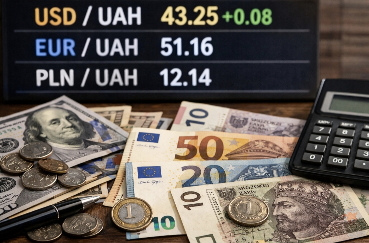 Курс валют на 18.02.2026: скільки коштують долар, євро і злотий