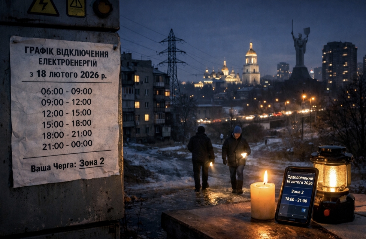 Коли не буде світла у Києві та області 18 лютого 2026: графіки відключень
