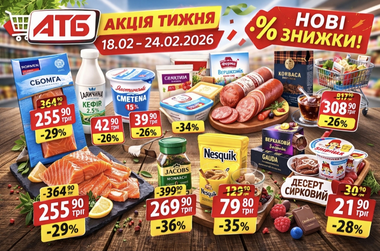 Що купити в АТБ зі знижкою 18–24 лютого 2026