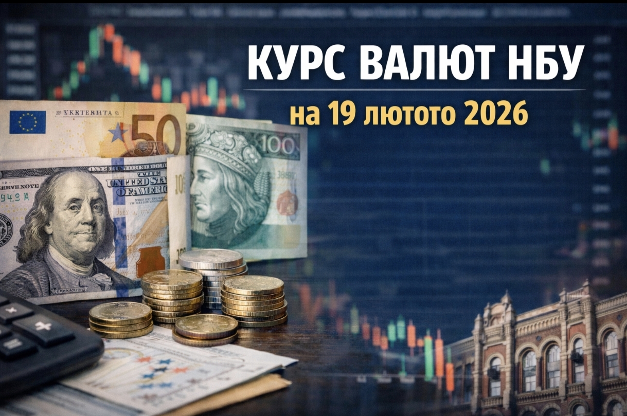 Курс валют на 19.02.2026: скільки коштують долар, євро і злотий