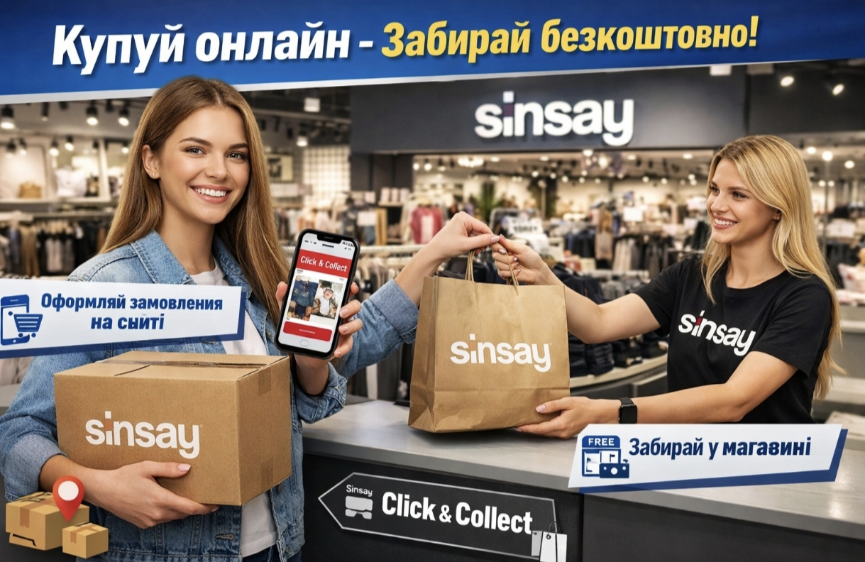 Sinsay запустив онлайн-замовлення з безкоштовним самовивозом із магазину